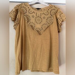 J. Crew Caramel/camel Lace Detail Women's Blouse
